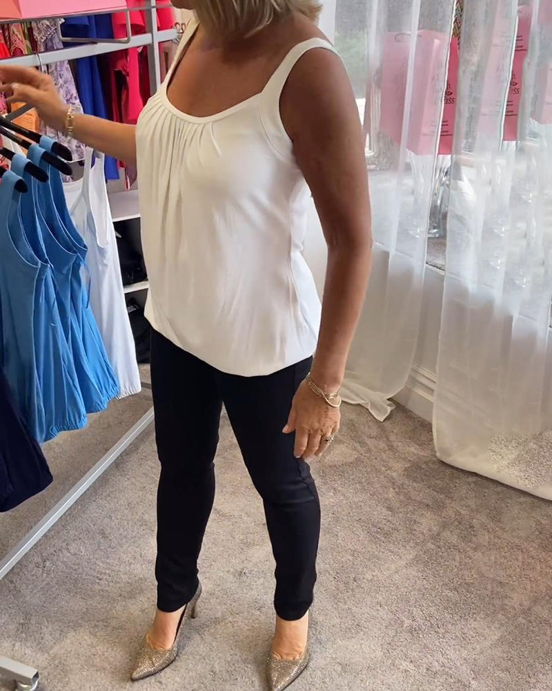 Dalia | Geplooide mouwloze top