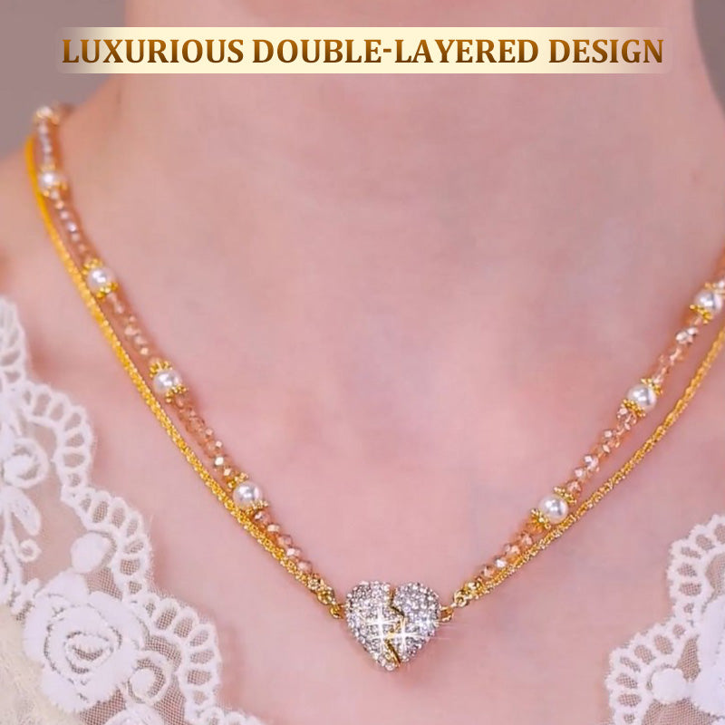 Dianara | Magnetische ketting met een paar gescheiden harten