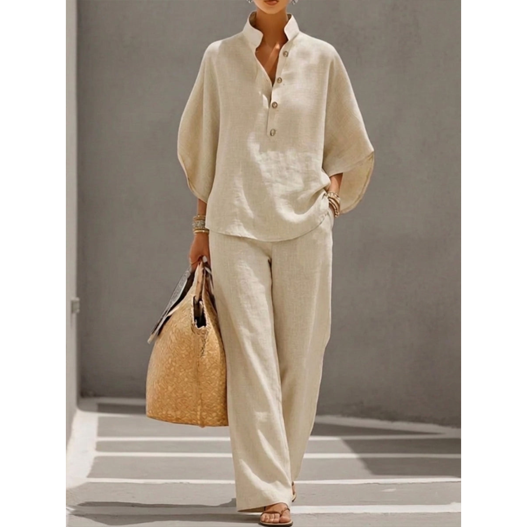 Mariël | Elegante 2-delige Katoen-linnen set