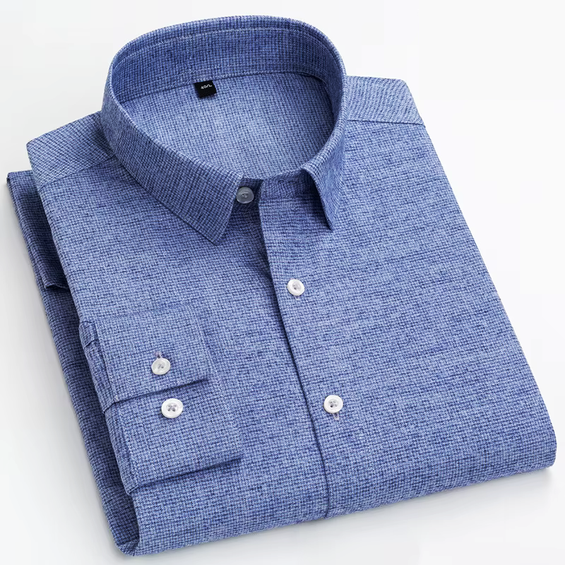 Huncho | Katoenen overhemd met pied-de-poulepatroon