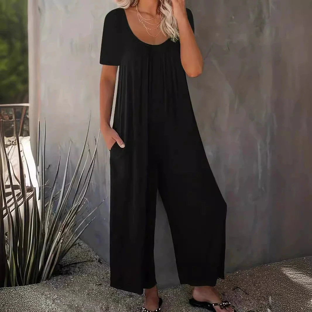 Cassie | Casual Effen Kleur Jumpsuit met Zakken