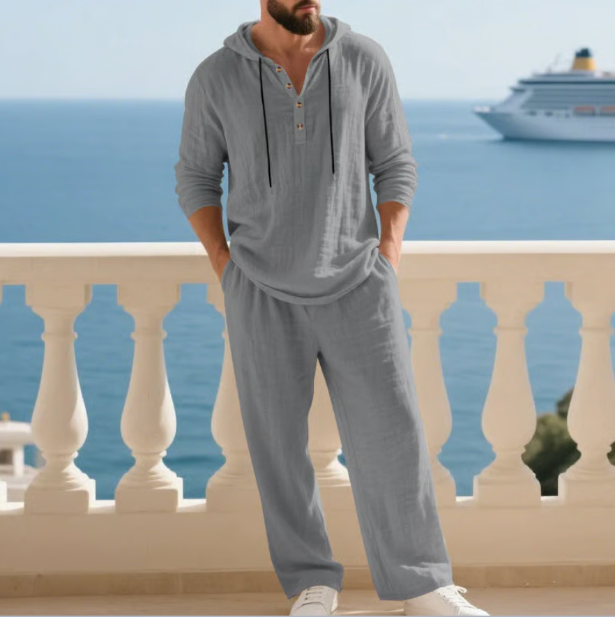 Harden | Comfortabele 2-Delige Linnen Heren Set