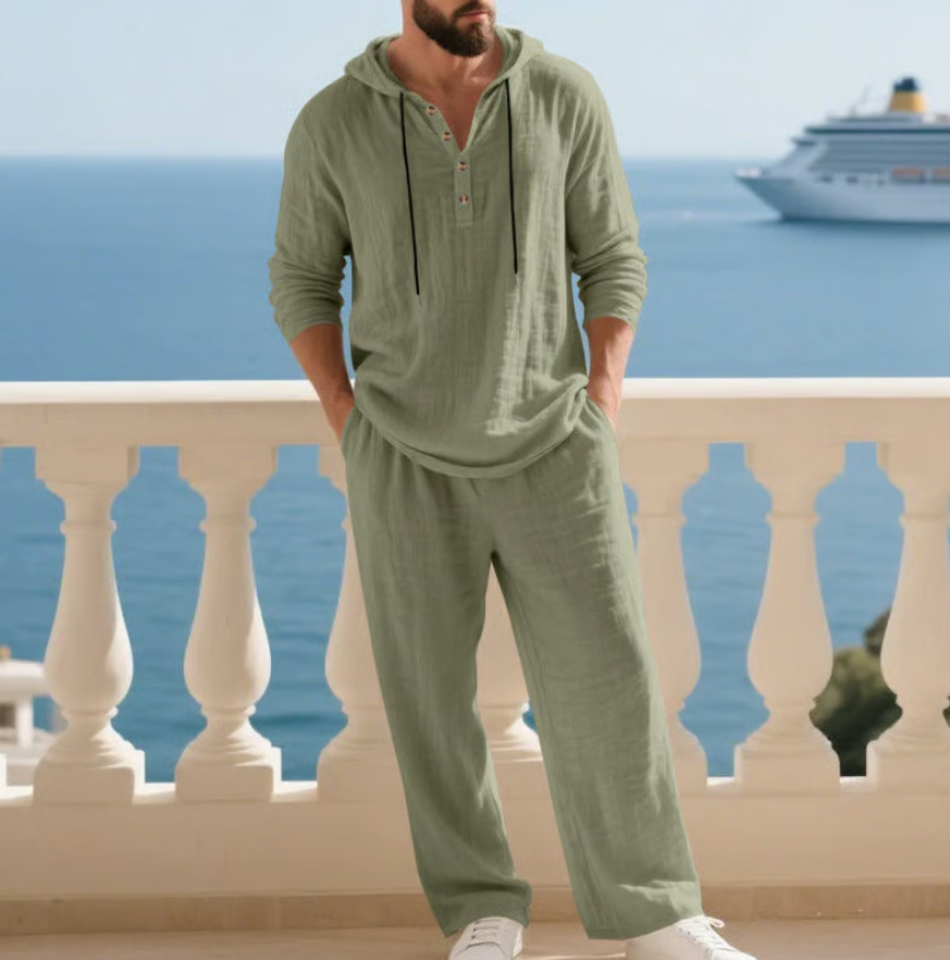 Harden | Comfortabele 2-Delige Linnen Heren Set