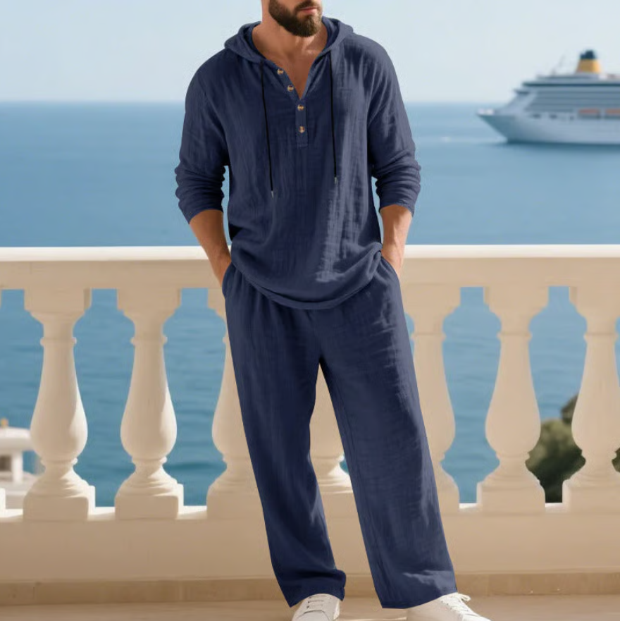 Harden | Comfortabele 2-Delige Linnen Heren Set