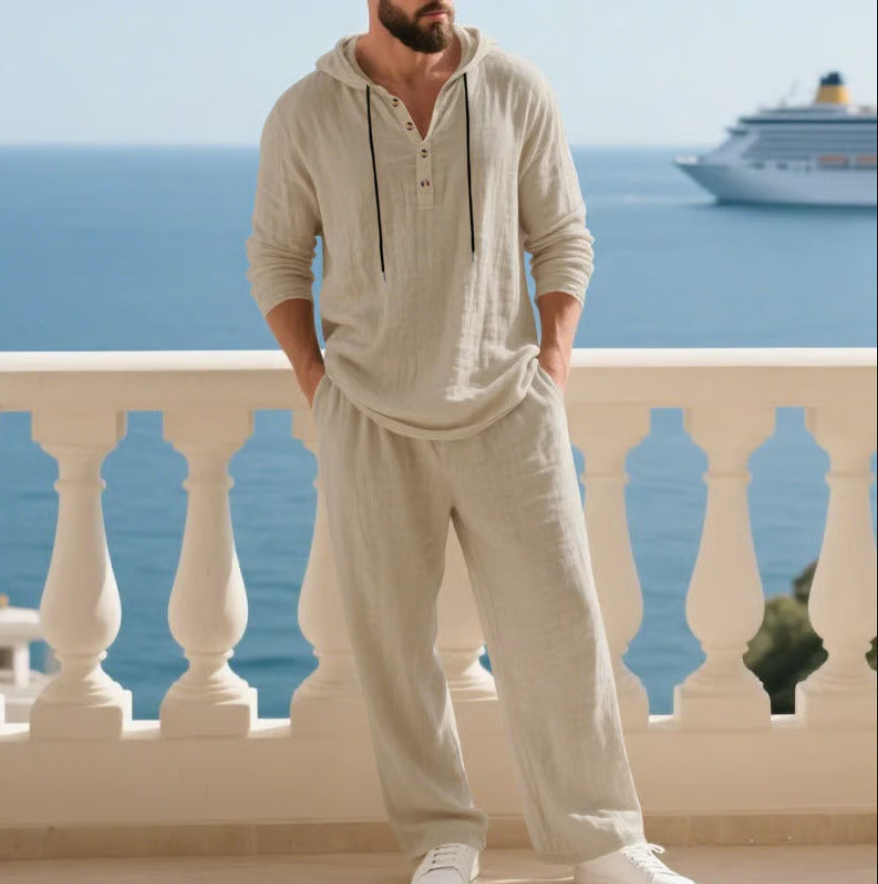 Harden | Comfortabele 2-Delige Linnen Heren Set