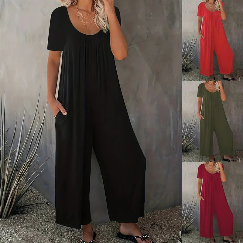 Cassie | Casual Effen Kleur Jumpsuit met Zakken