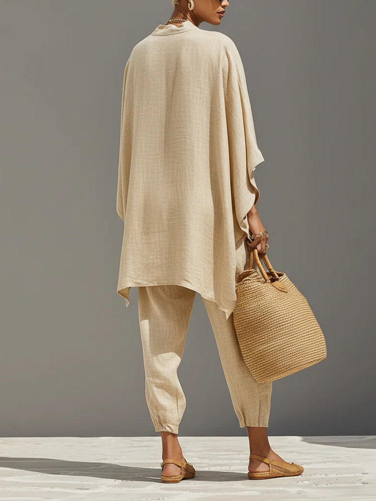 Marta | Asymmetrische minimalistische top en bijpassende joggingbroek